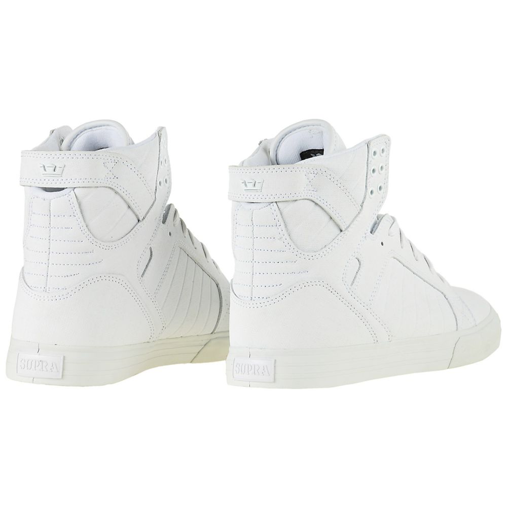 Baskets Montantes Supra SkyTop Blanche Tuf White Gunny Homme | HFP-81612041